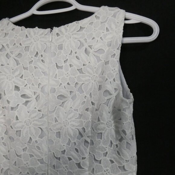 LOFT | 00P | Elegant White Floral Lace Mini Dress - Picture 11 of 14